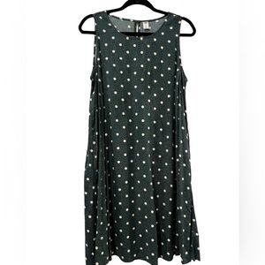 Old Navy Green and White Polka Dot Swing Dress